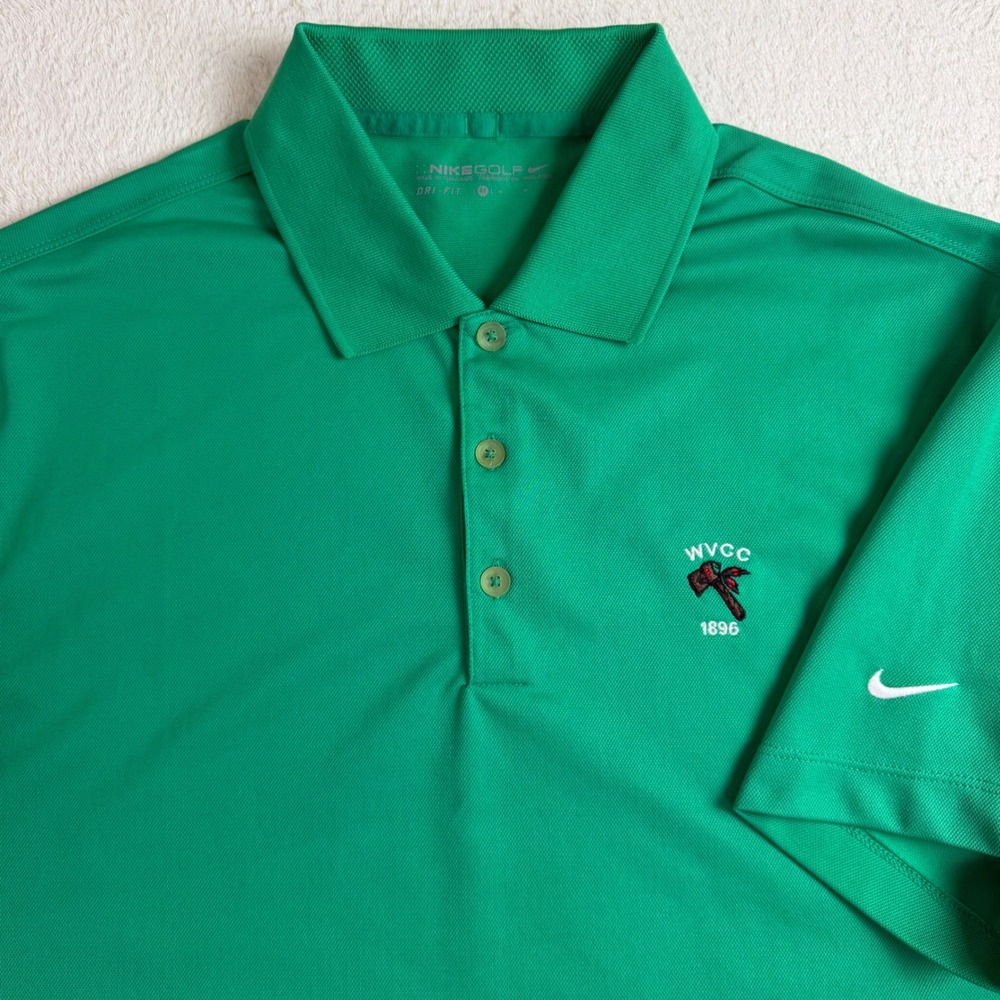 Nike Golf Polo Shirt Mens M Green WVCC 1896 Dri-FIT 358324-386 Short Sleeve